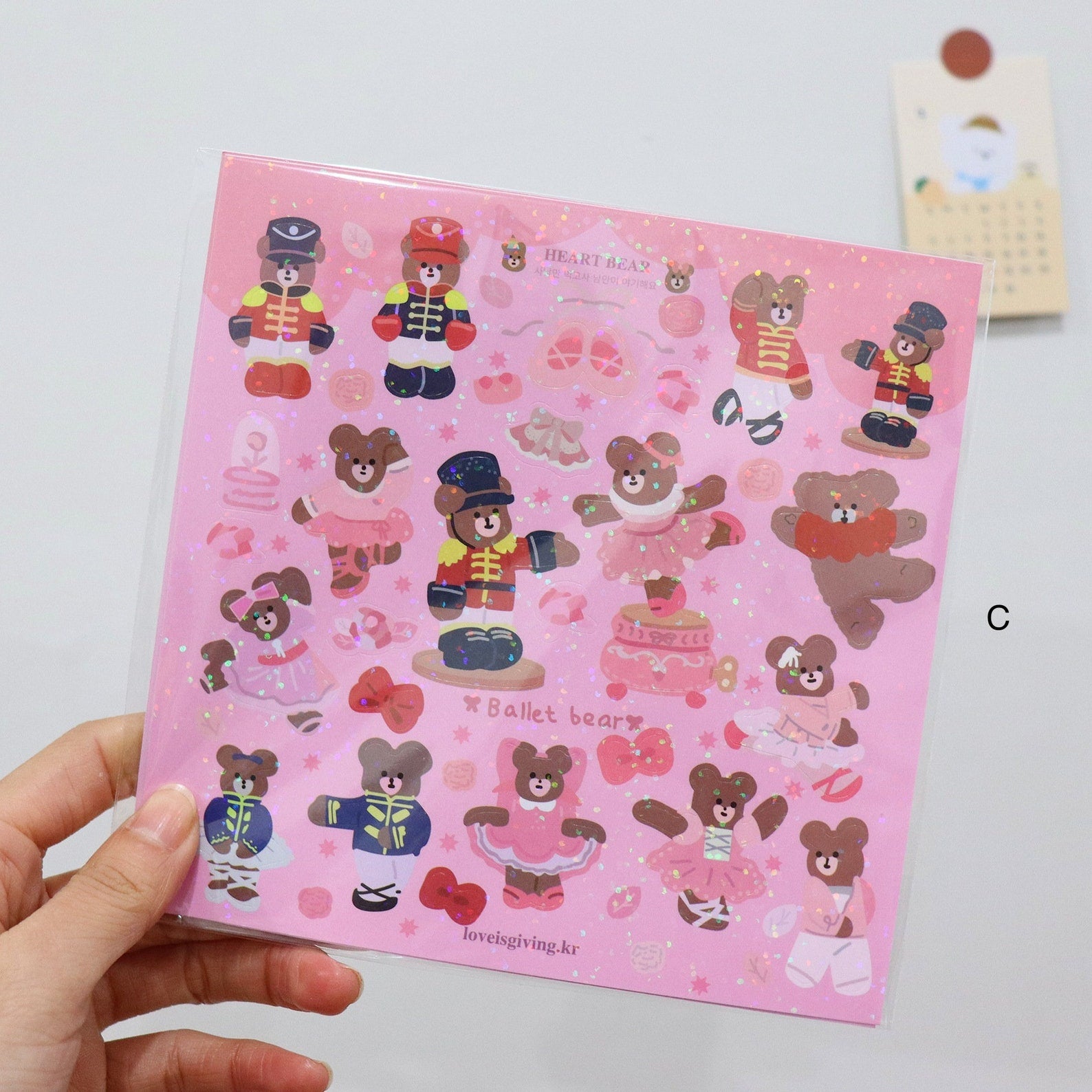 Kawaii bear deco sticker, polco sticker, card making deco sticker sheet