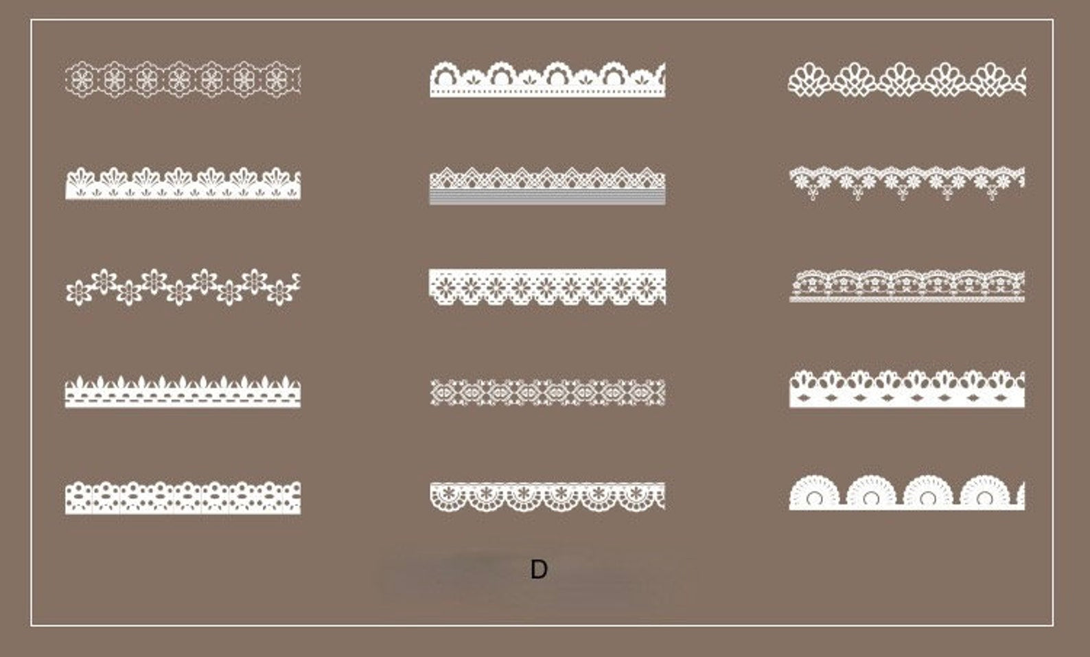 PET Lace Frame Scrapbooking Sticker Pack