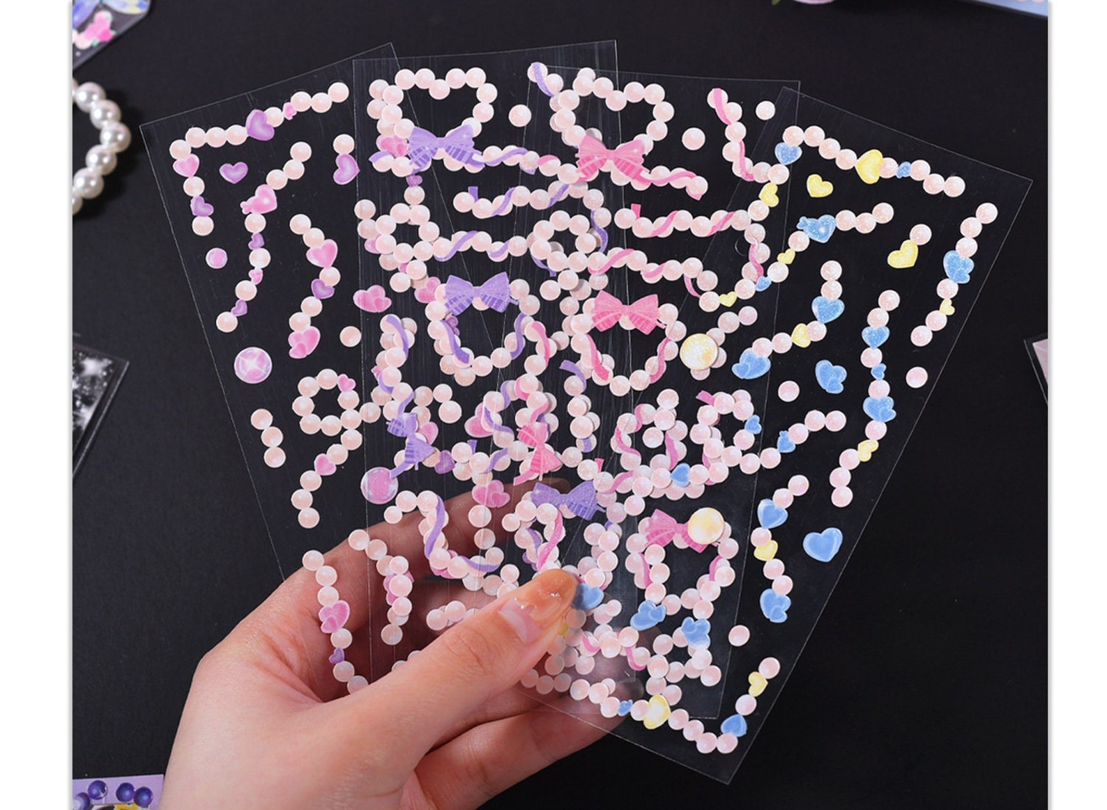 Pearl Ribbon Sticker