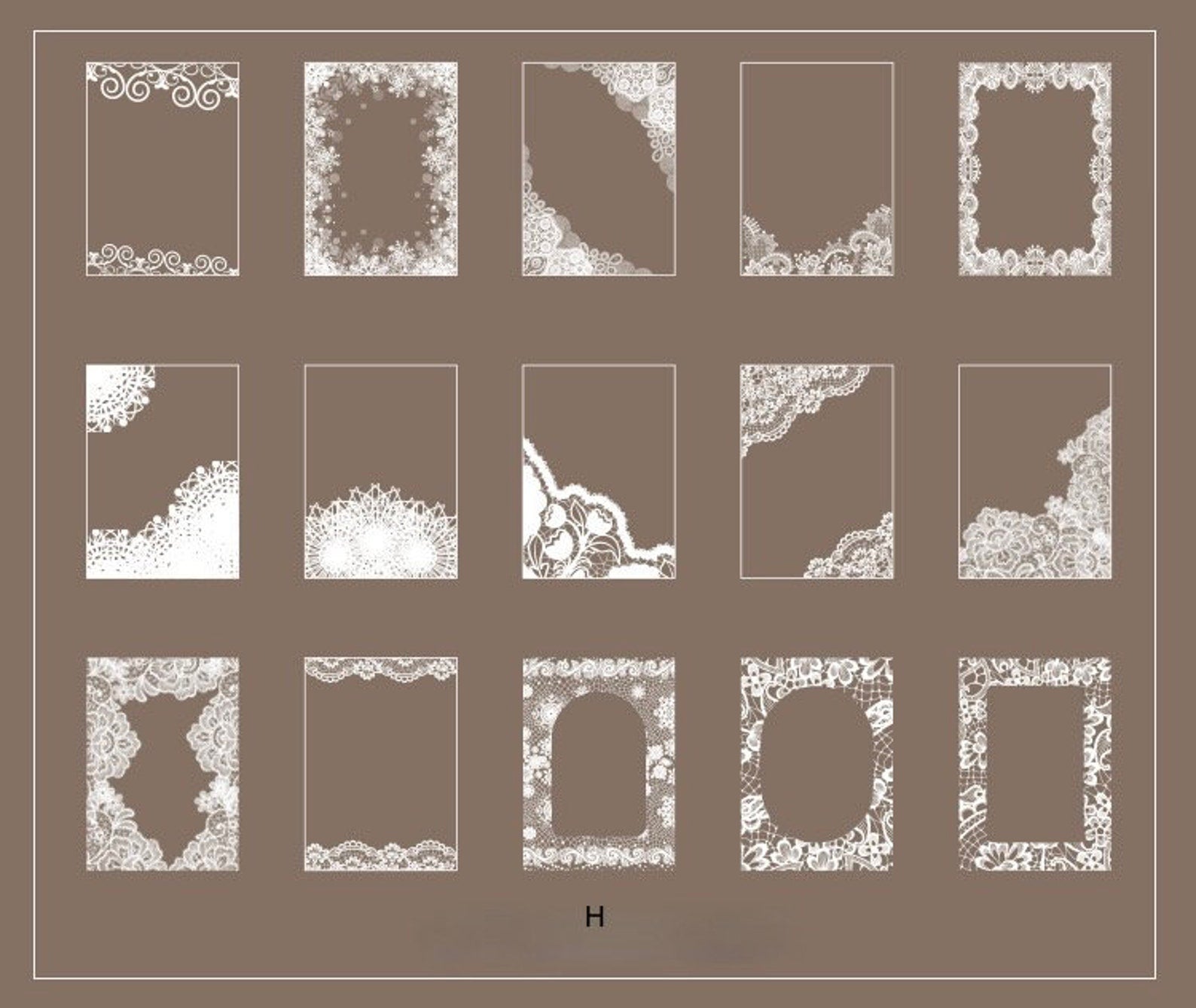 PET Lace Frame Scrapbooking Sticker Pack