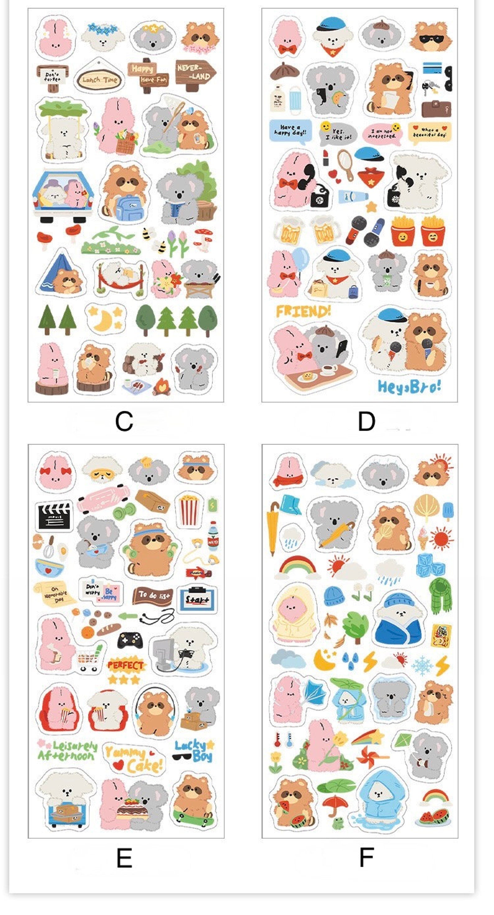 Kawaii animal deco sticker, travel sticker, daily life sticker, planner sticker