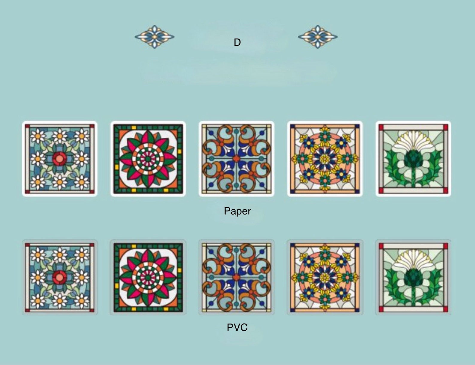 Stained glass window deco sticker, card making deco sticker