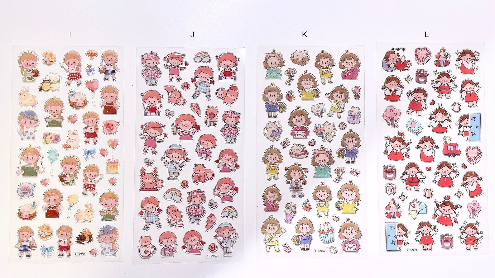 Kawaii little girl epoxy sticker sheet