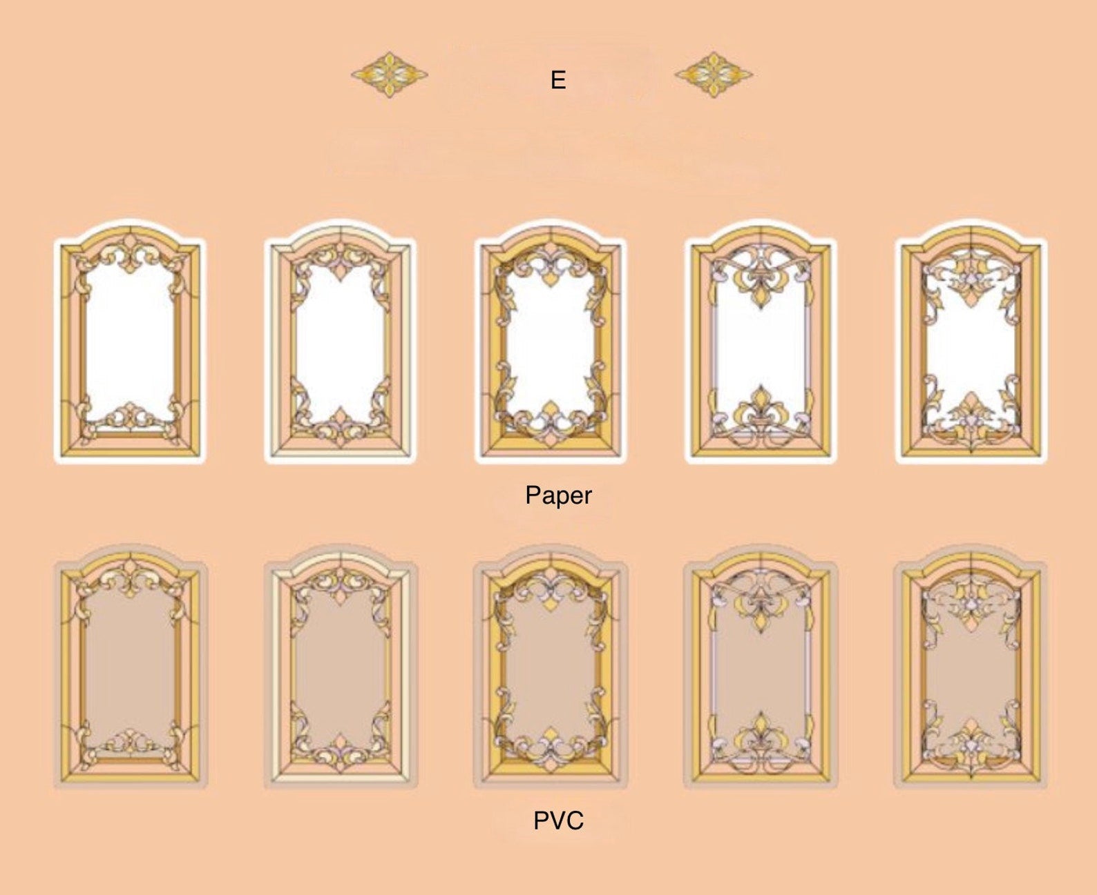 Stained glass window deco sticker, card making deco sticker