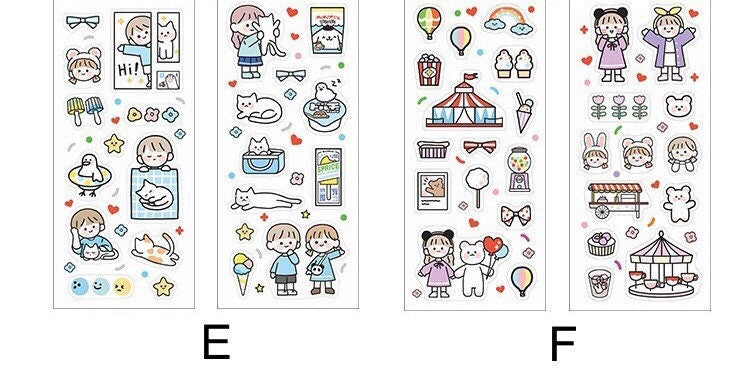 Kawaii little girl stickers, cute sticker