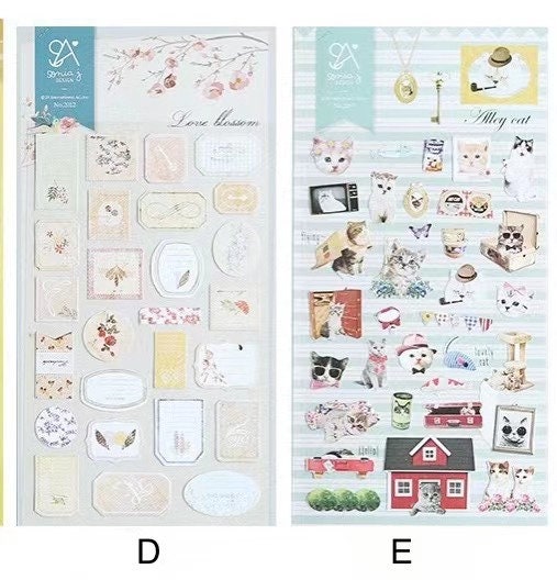 Kawaii animal stickers, dog stickers, cat stickers, kitty stickers