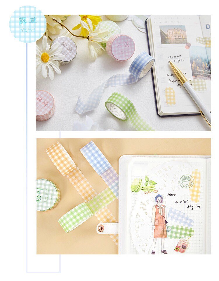 Grid washi tape, Bullet journal tape, decoration tape