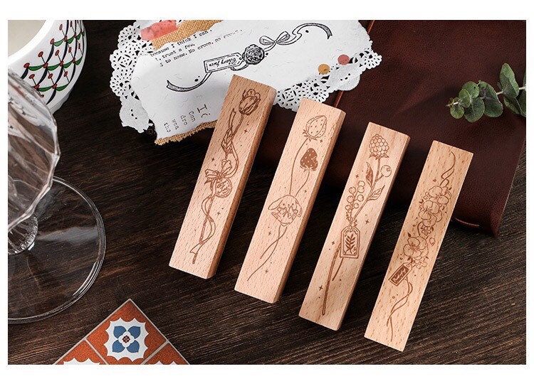 wood scrapbooking making stamp, floral stamps
