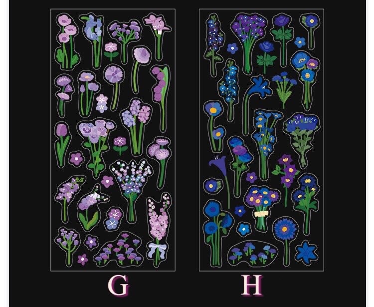 Flower stickers, bullet journal stickers, deco sticker, floral stickers