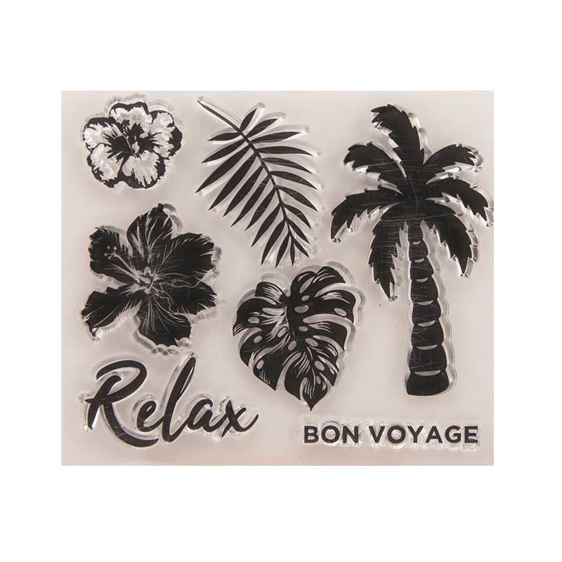 Monstera plant clear stamp set, floral stamps, card making stamp