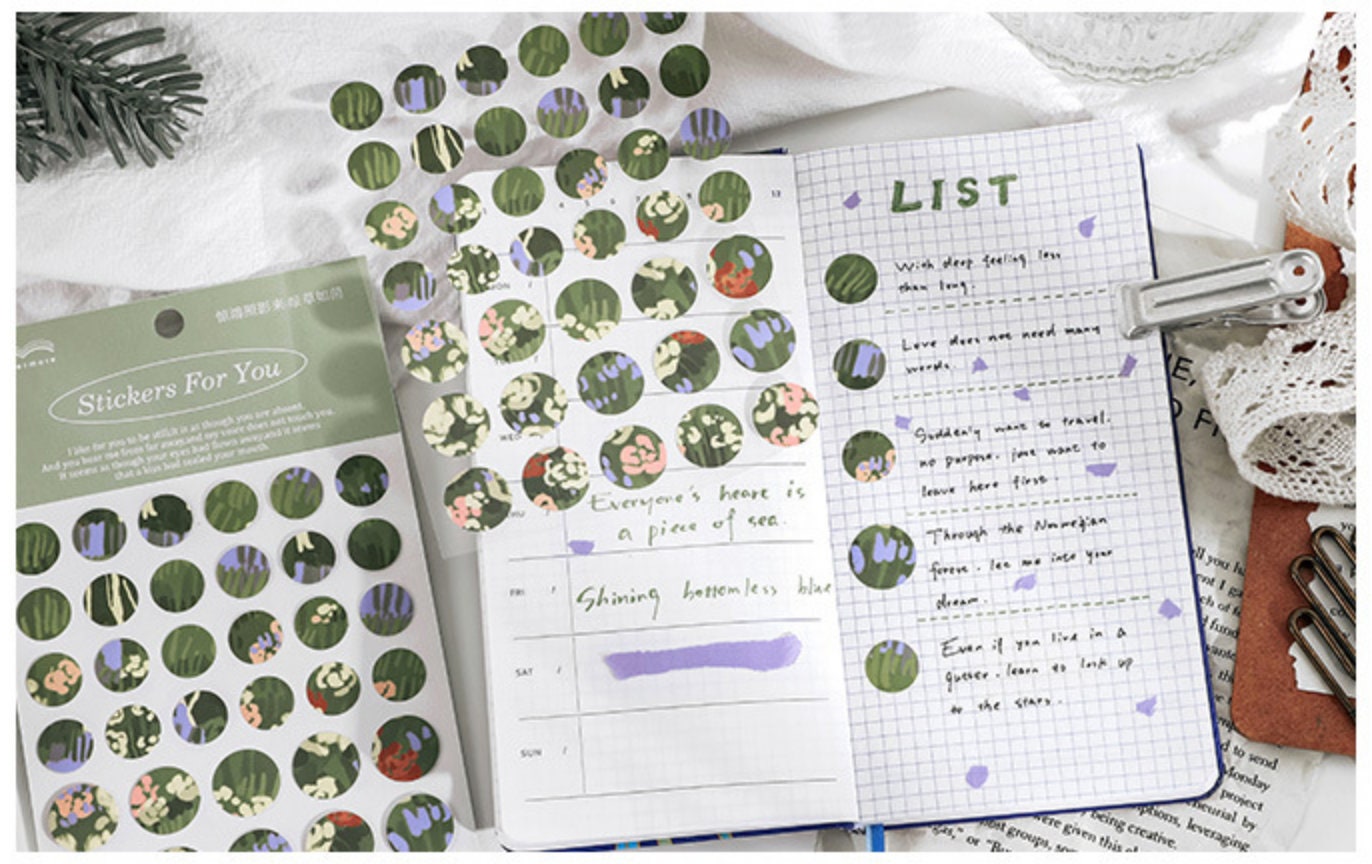 Dot deco sticker, scrapbook, journal, planner sticker