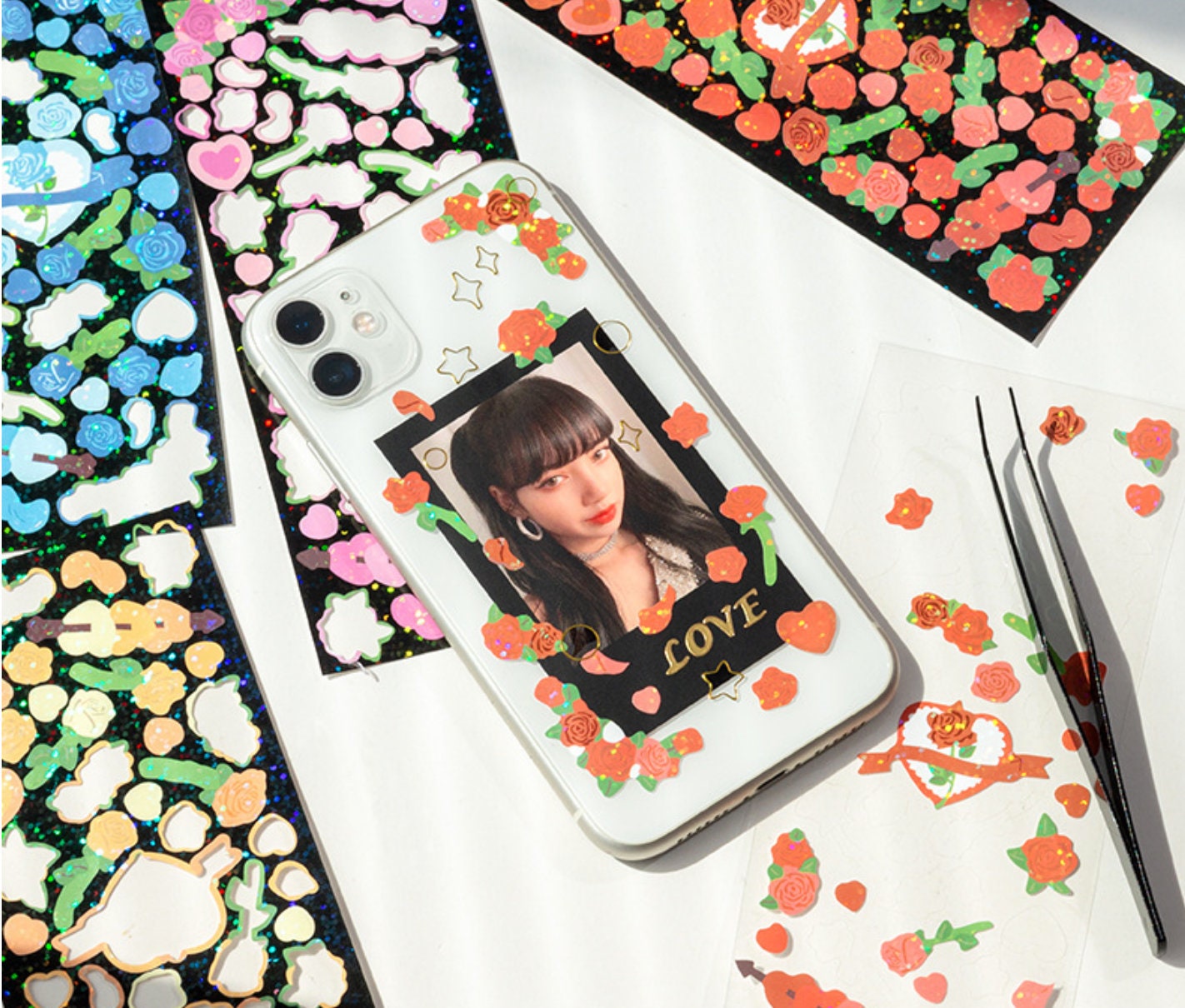 Rose deco sticker sheet