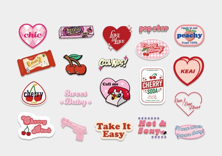 Cherry and Peach Stickers