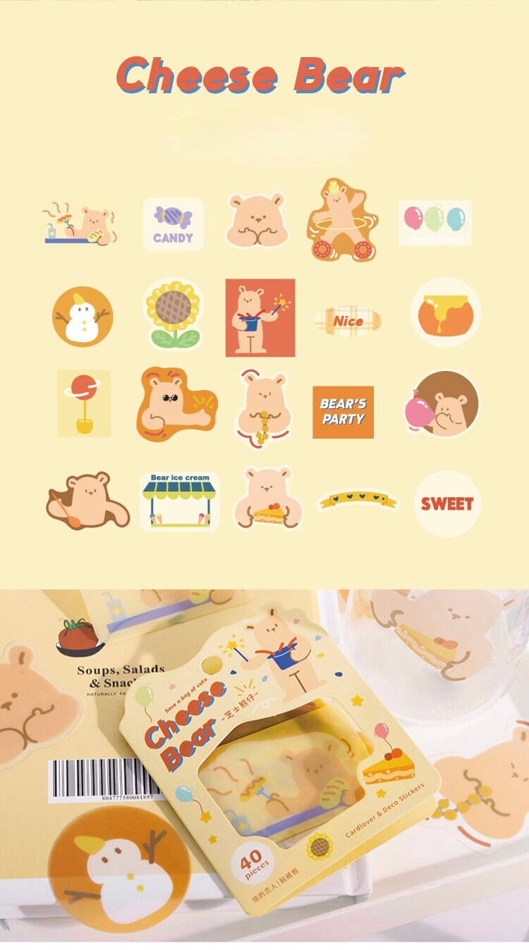 PET Bunny and Bear Deco Stickers