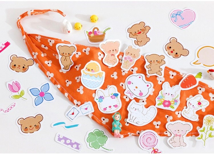 Cute animal sticker pack, scrapbooking, journal sticker pack