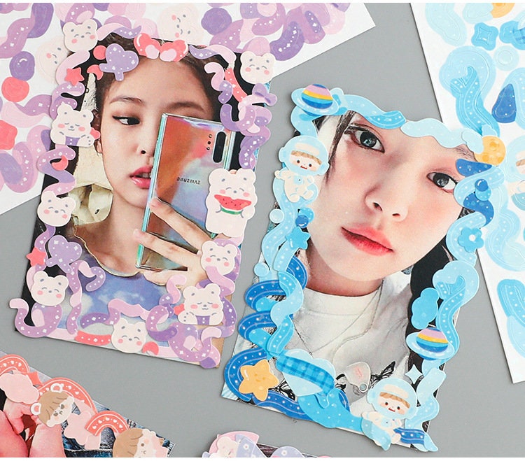 12 Sheets Confetti Ribbon Deco Sticker