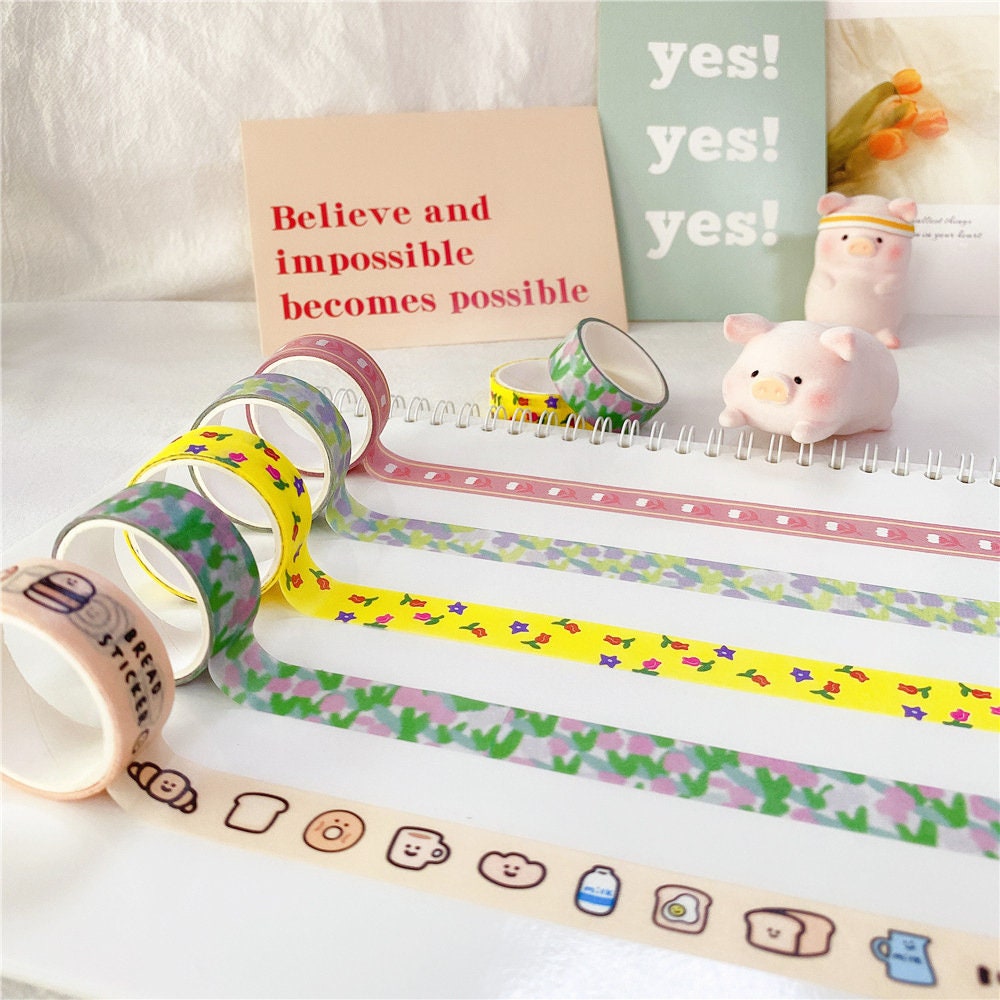 Flower washi tape, scrapbooking and planner deco washi tape