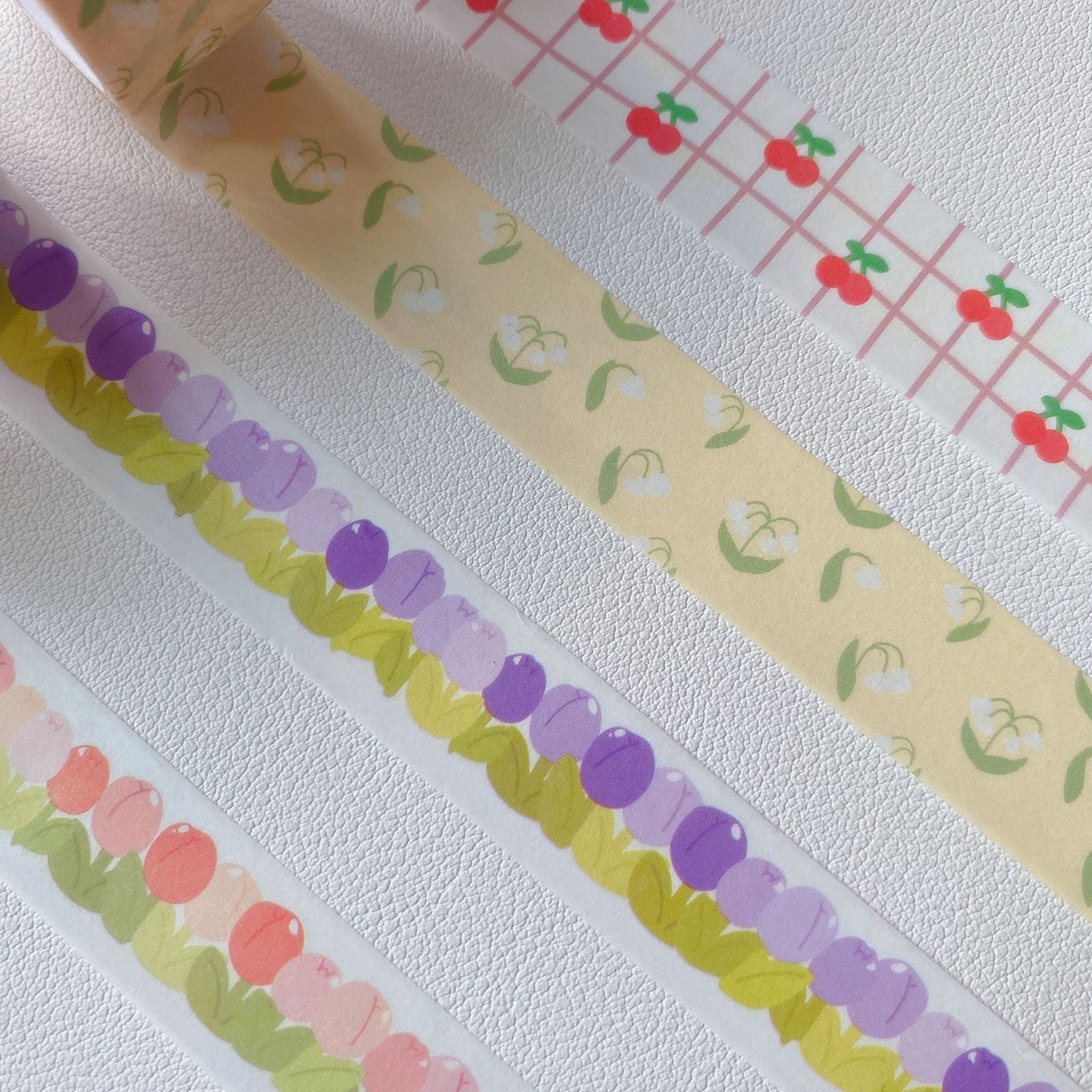 Tulip washi tape, flower washi tape, scrapbooking, cherry washi tape, lily of the valley washi tape