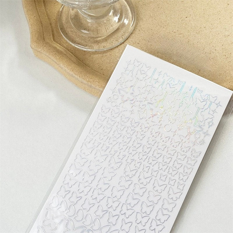Holographic Stars & Butterfly Chain Sticker