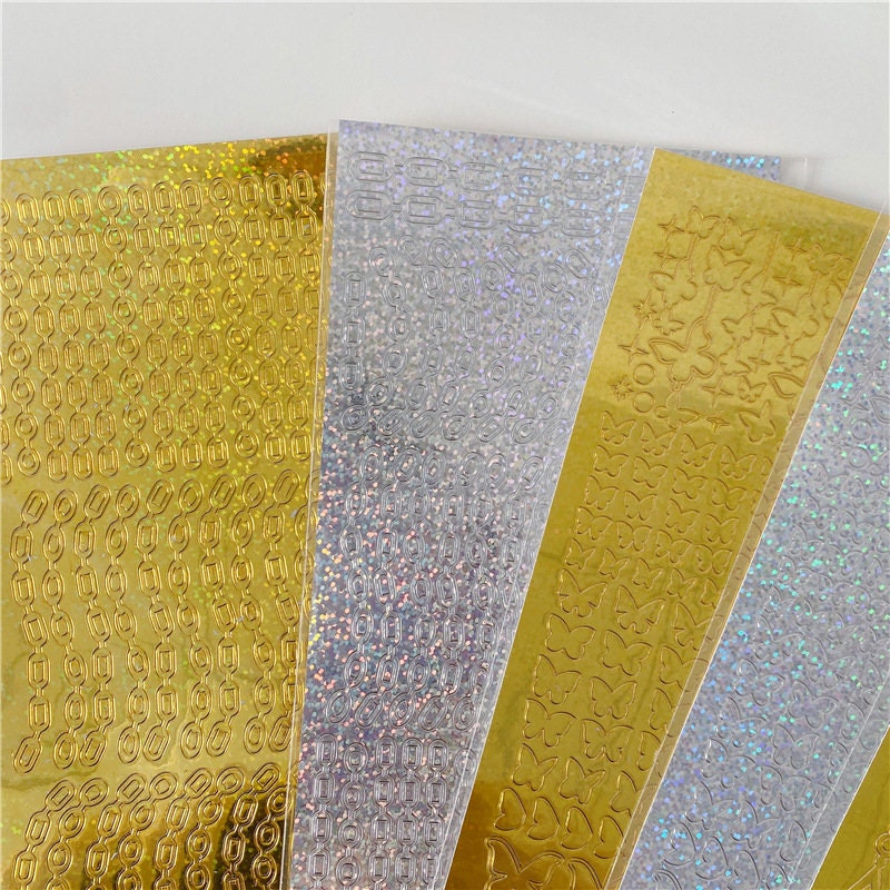 polco gold and silver chain sticker butterfly sticker sheet
