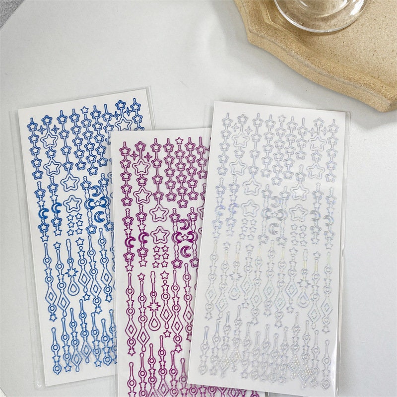 Holographic Stars & Butterfly Chain Sticker