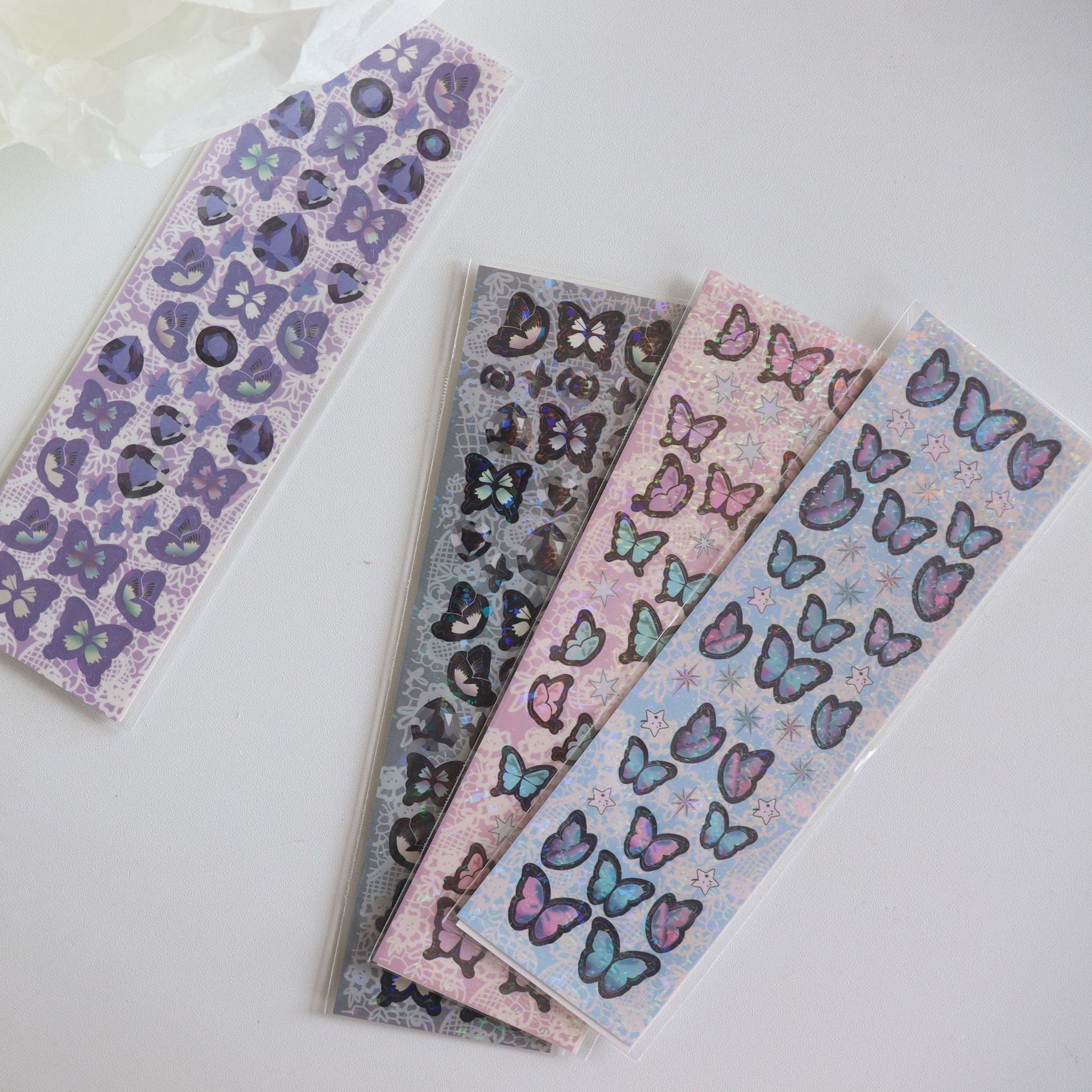 Sparkling Butterfly Sticker Sheet for Scrapbooking and Journaling