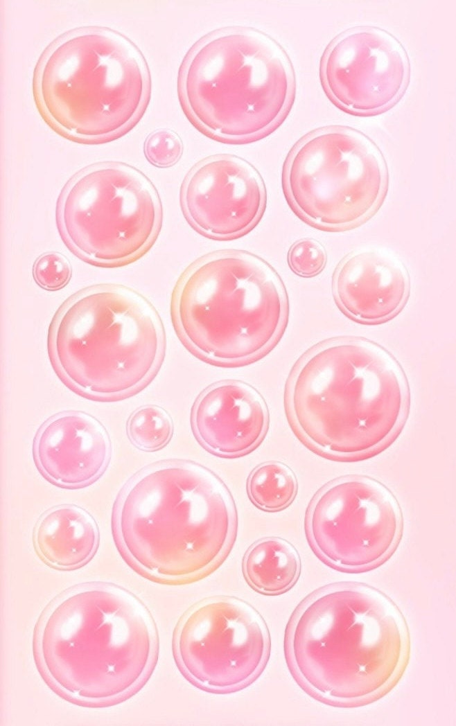 Holographic bubble deco sticker sheet, card making deco sticker