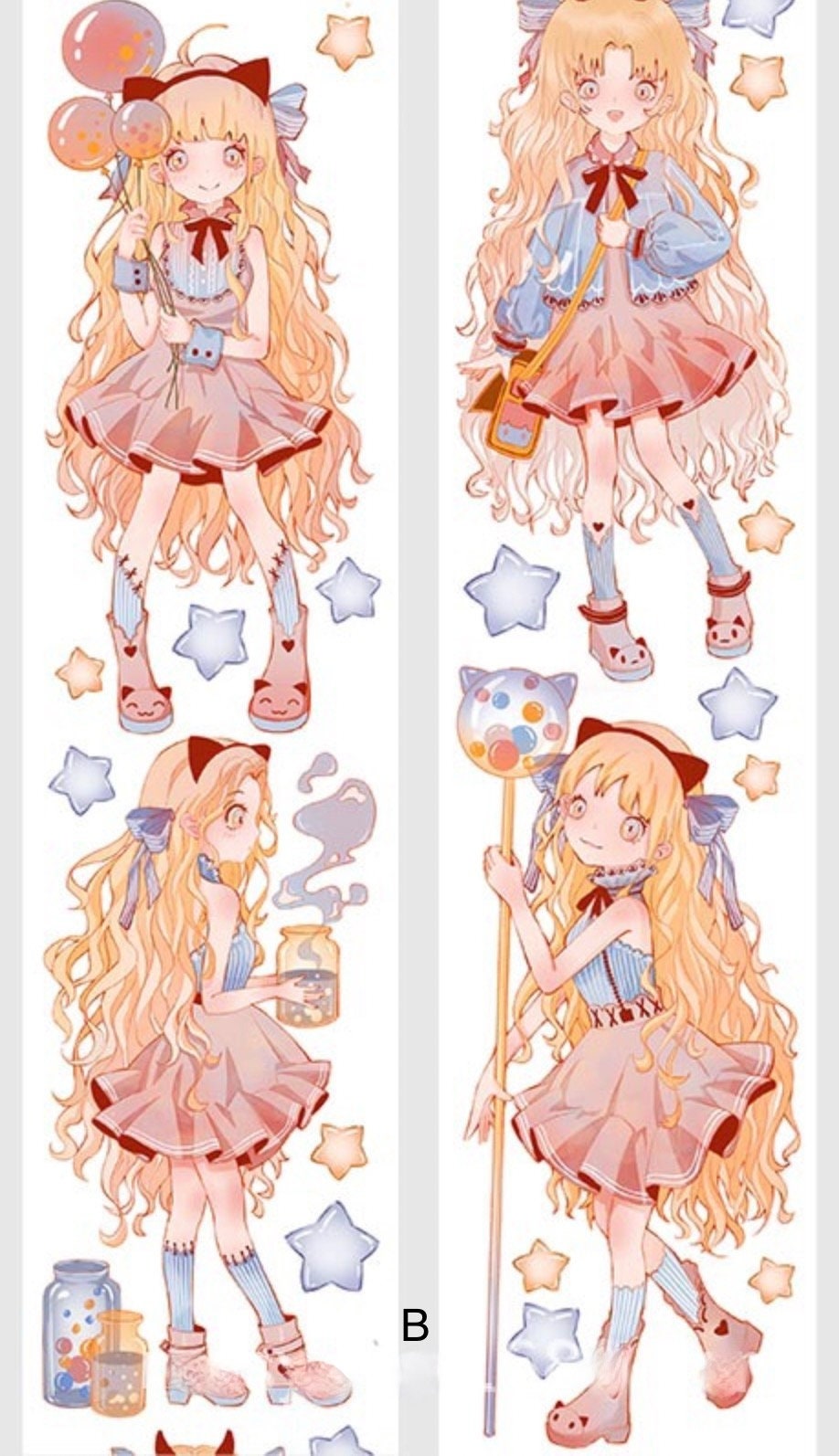 Kawaii girl washi tape, comic girl washi tape