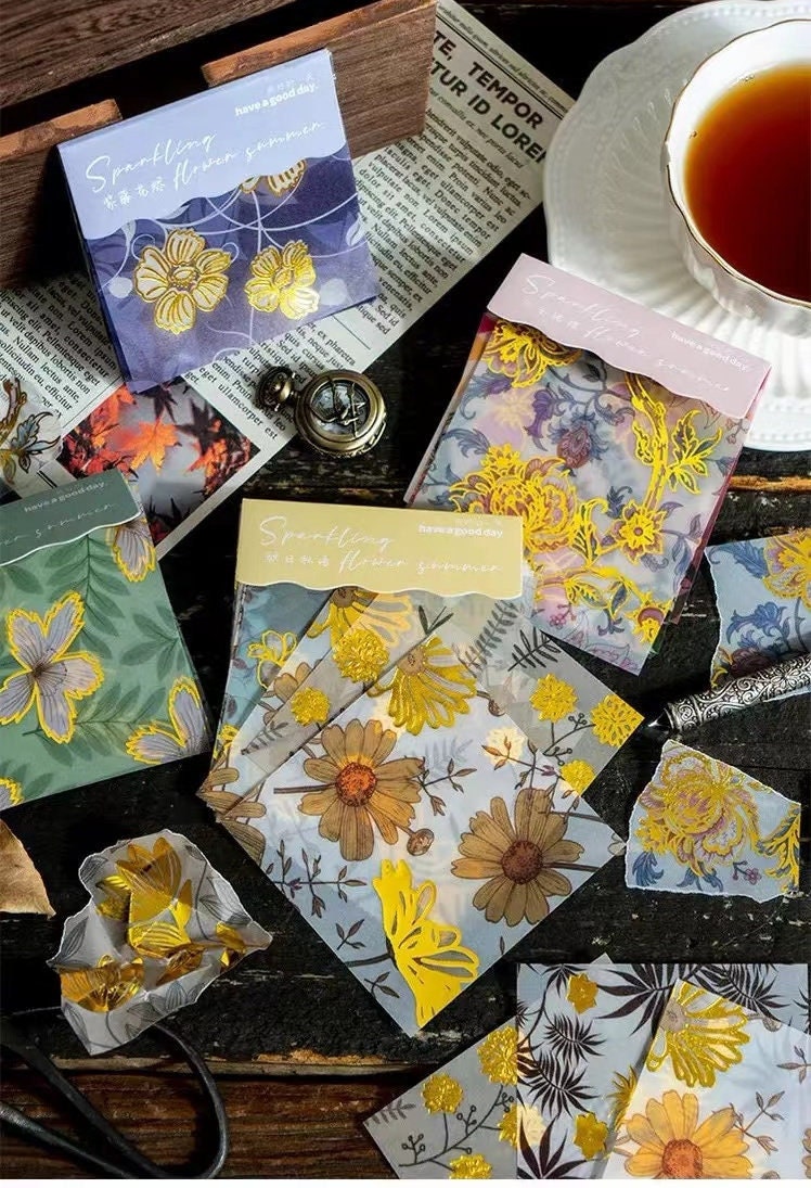 Gold Floral Parchment Paper