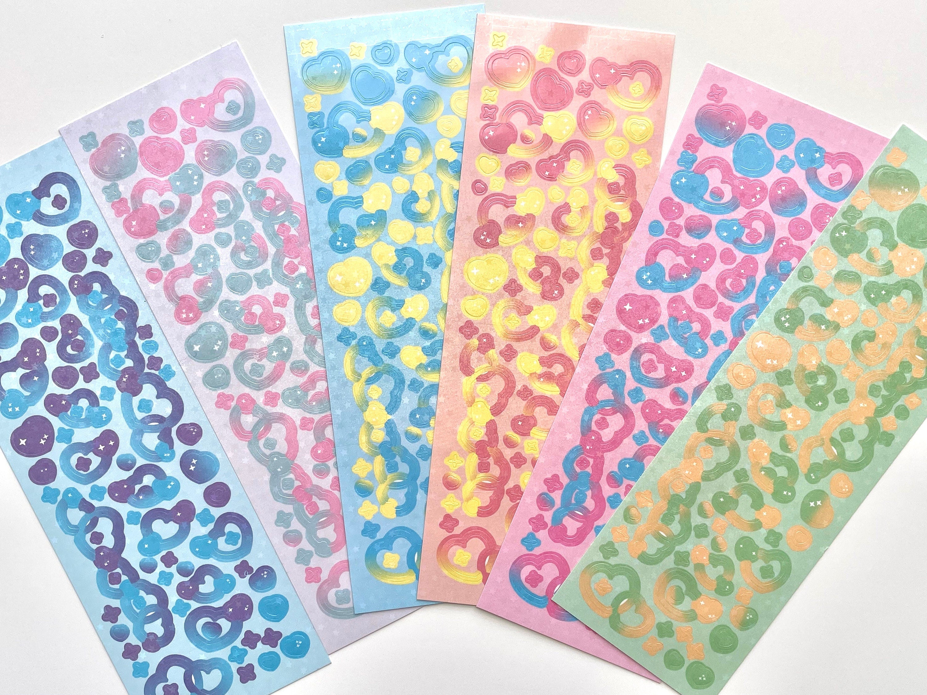 Confetti Heart Ribbon Sticker