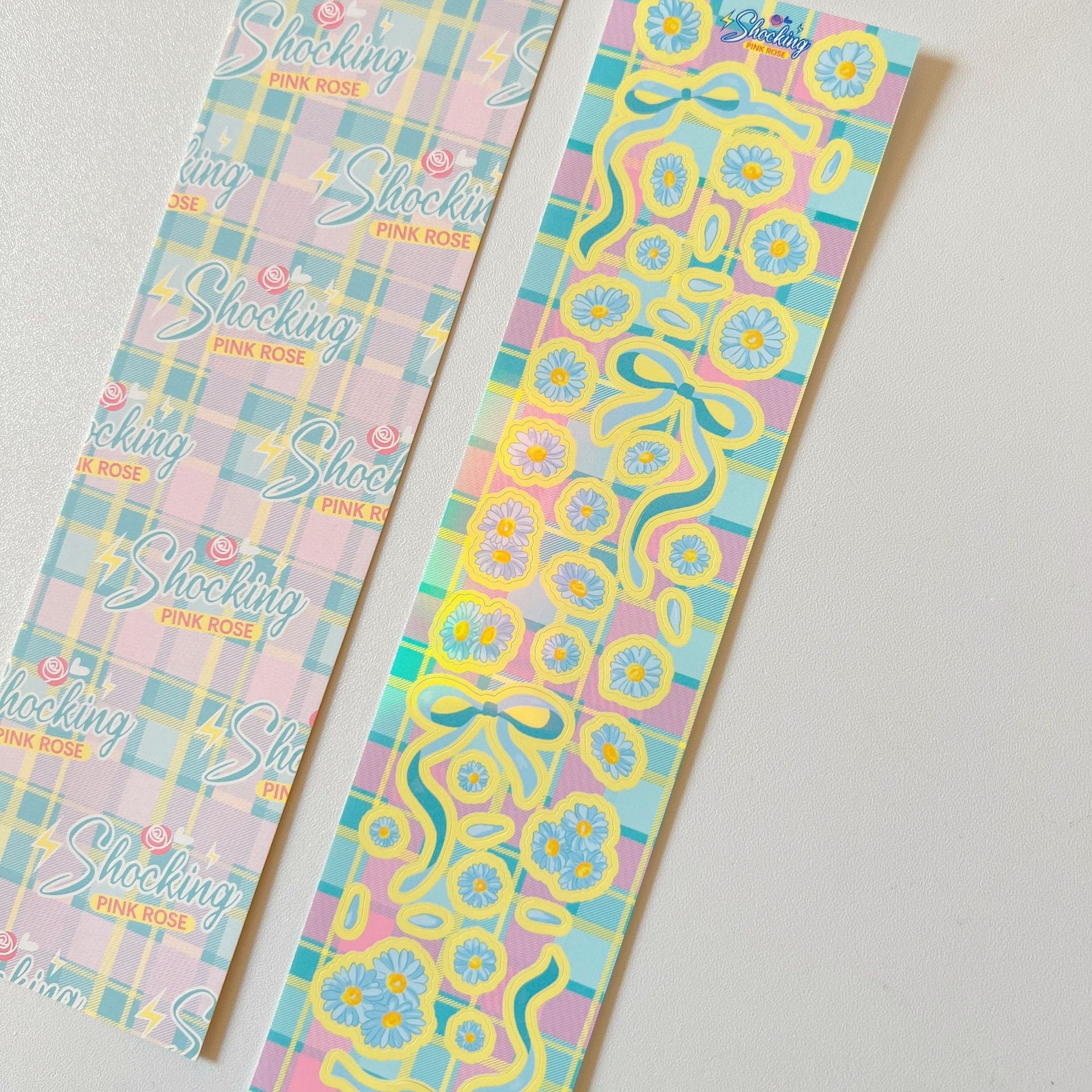 Daisy sticker sheet, holo ribbon deco sticker sheet