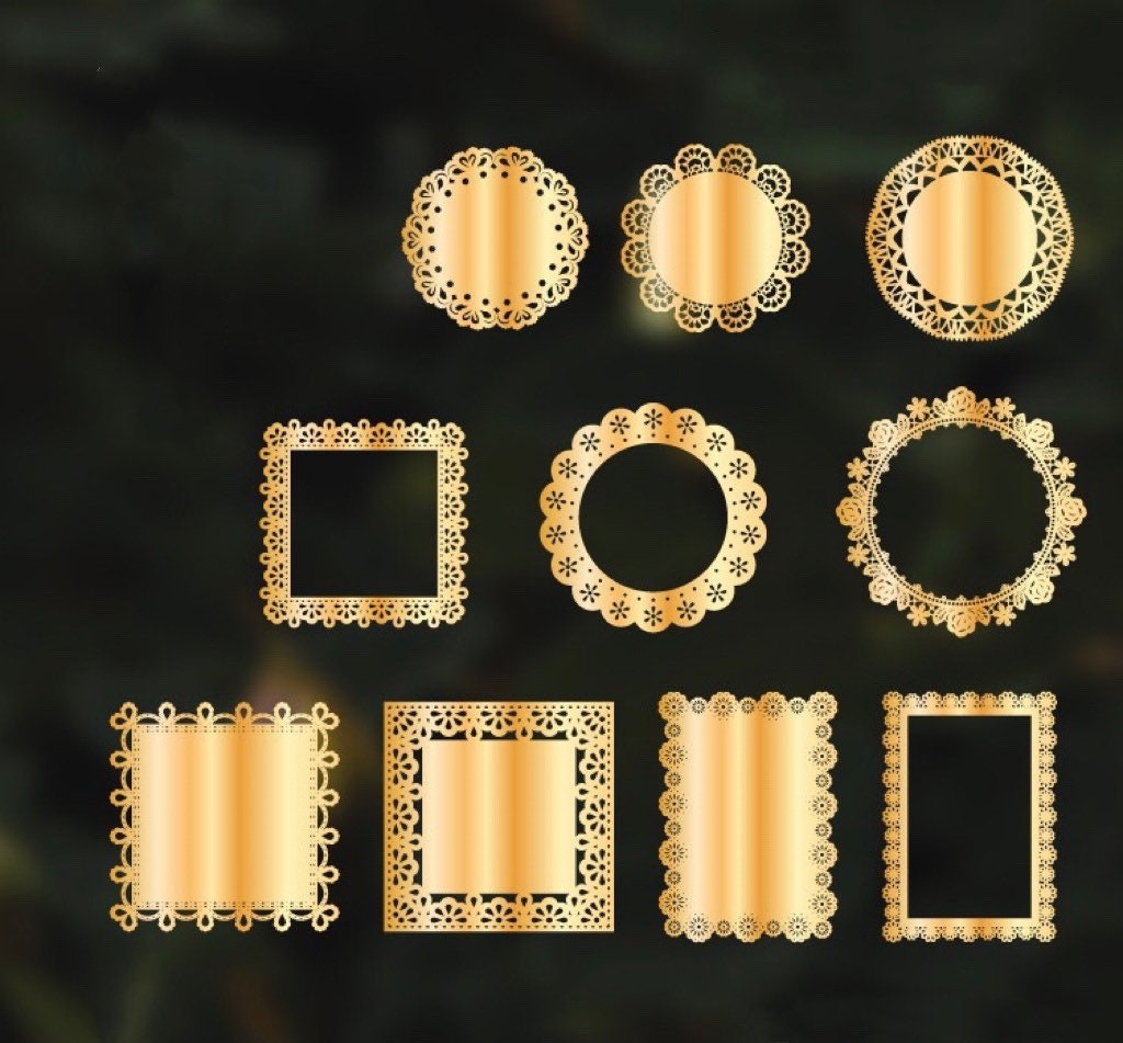 Holographic lace border paper, lace frame scrapbooking paper supply, non-sticky deco paper