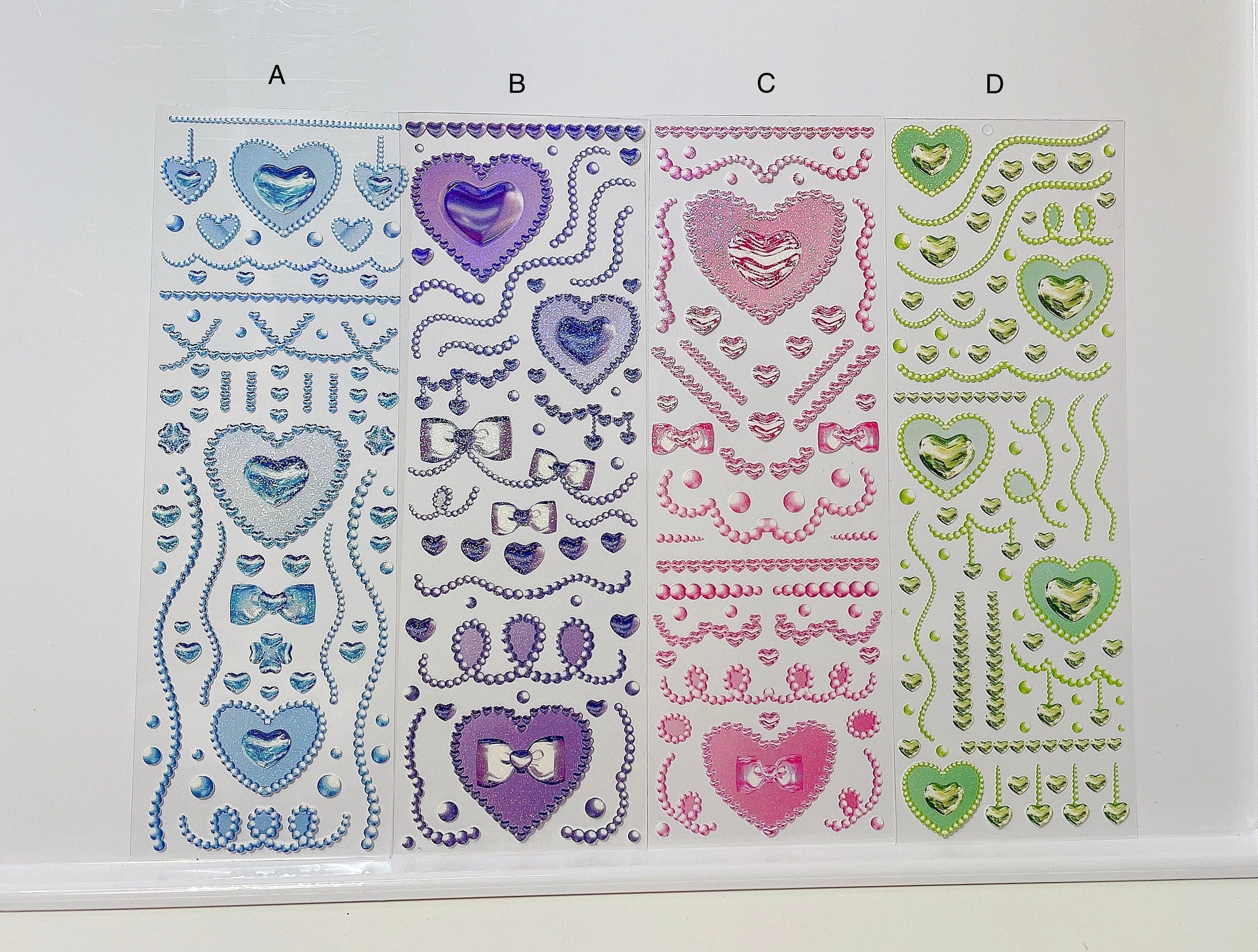 Pearl Heart Ribbon Sticker