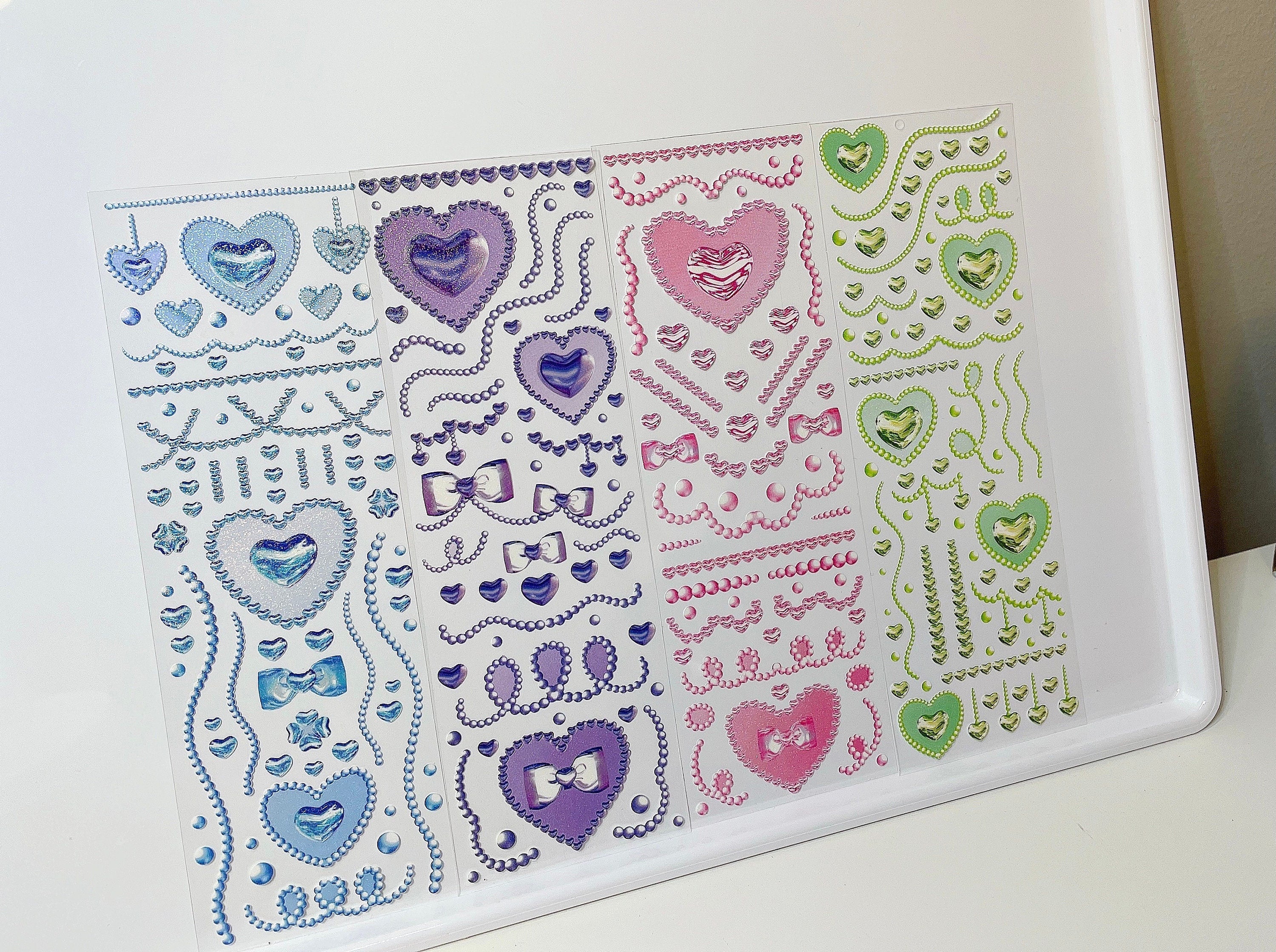 Pearl Heart Ribbon Sticker