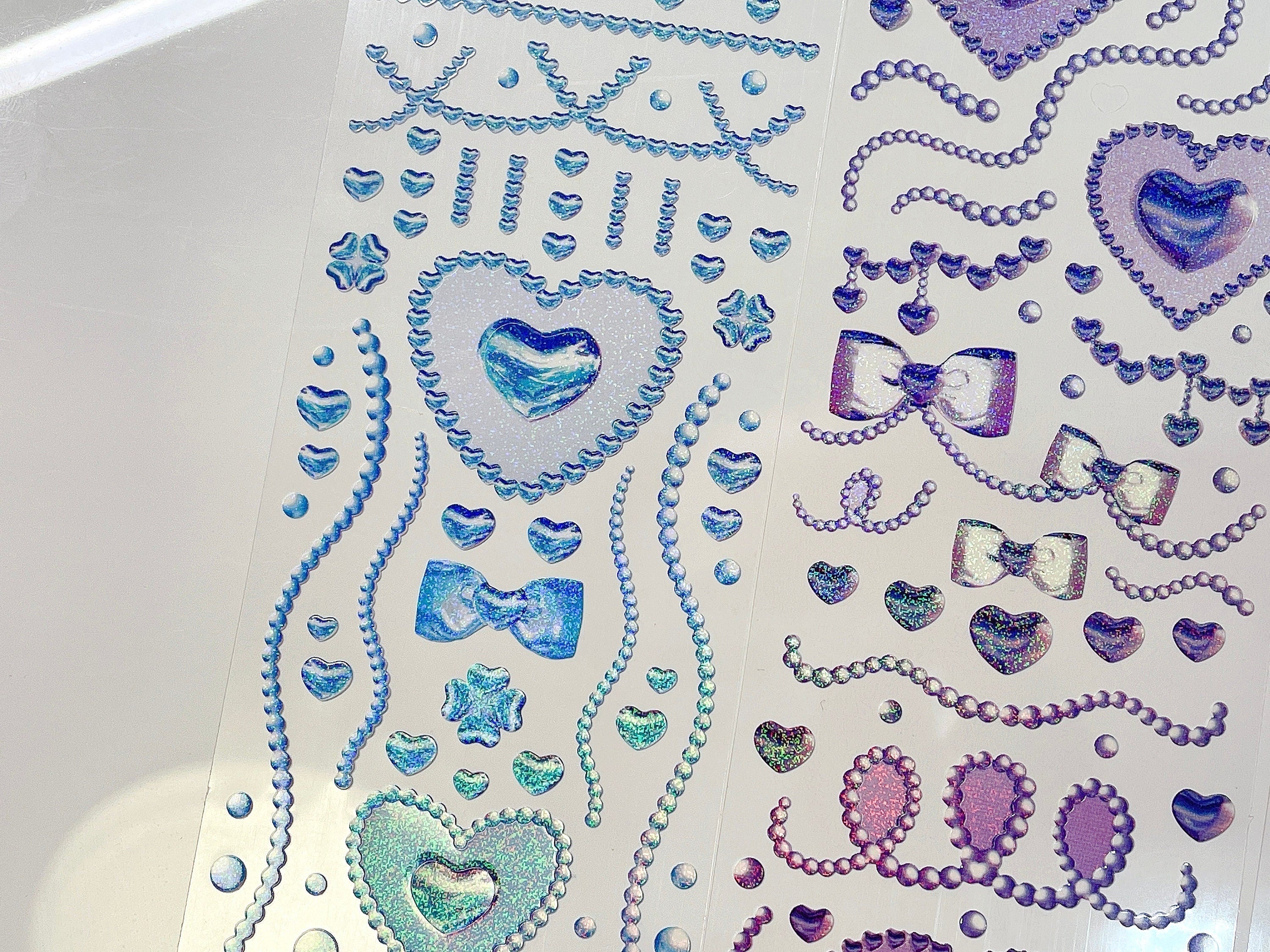 Pearl Heart Ribbon Sticker